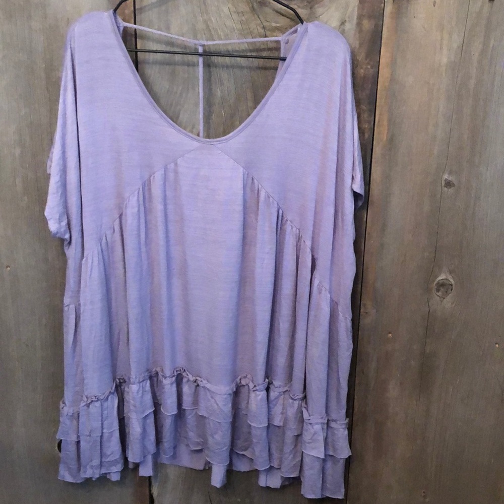 Cy Fashion Boho Blouse in Purple Size Medium